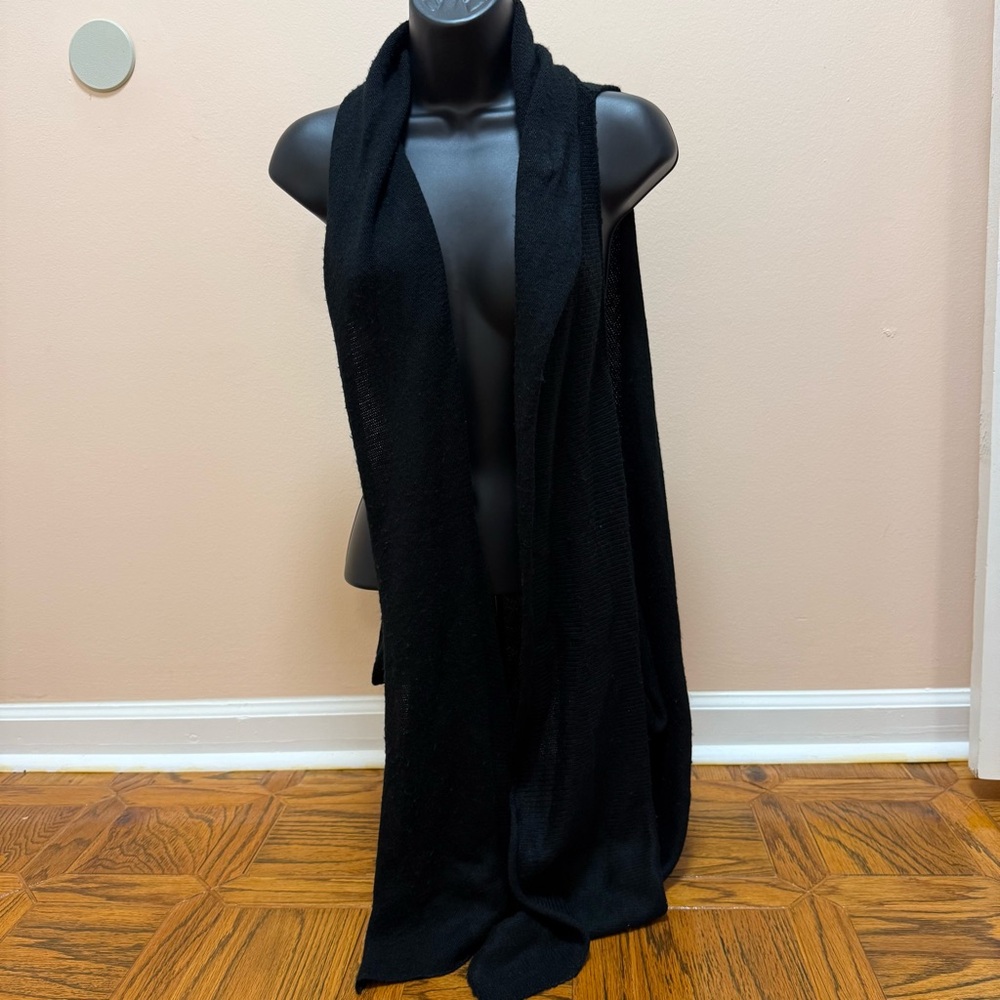 Love Stitch Charcoal Knit Black Wrap